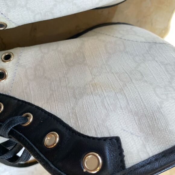 GUCCI Black and white logo boot -size 10.5 - Picture 2 of 10